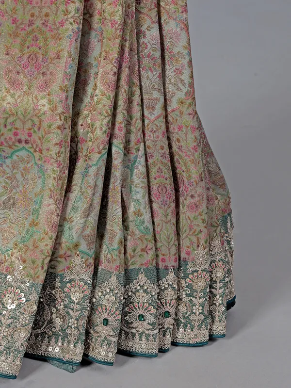 Rama blue kanjivaram silk saree