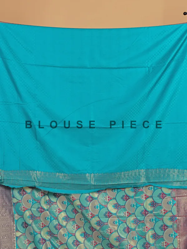 Rama blue wedding grace silk saree