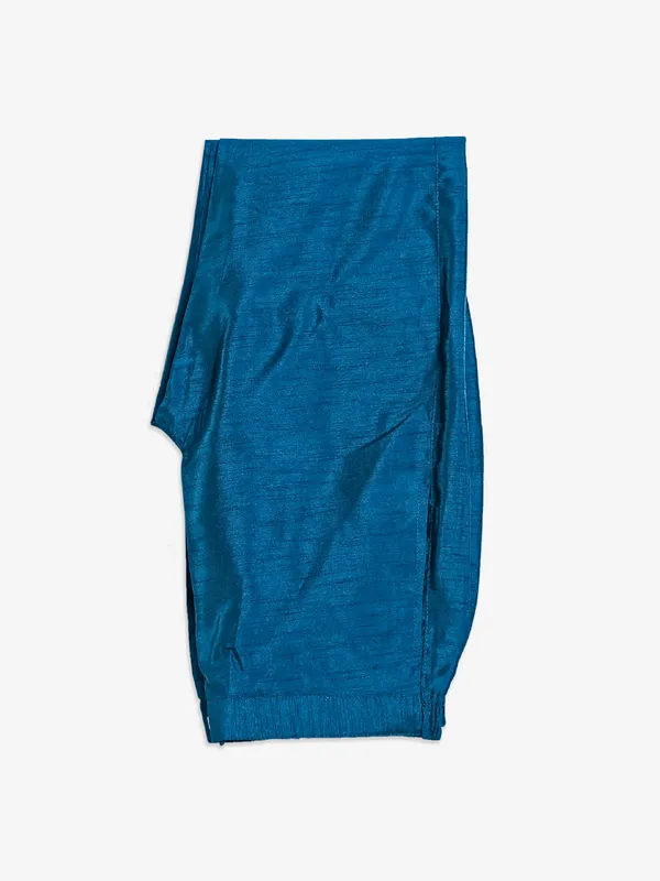 Rama blue wedding indowestern in silk