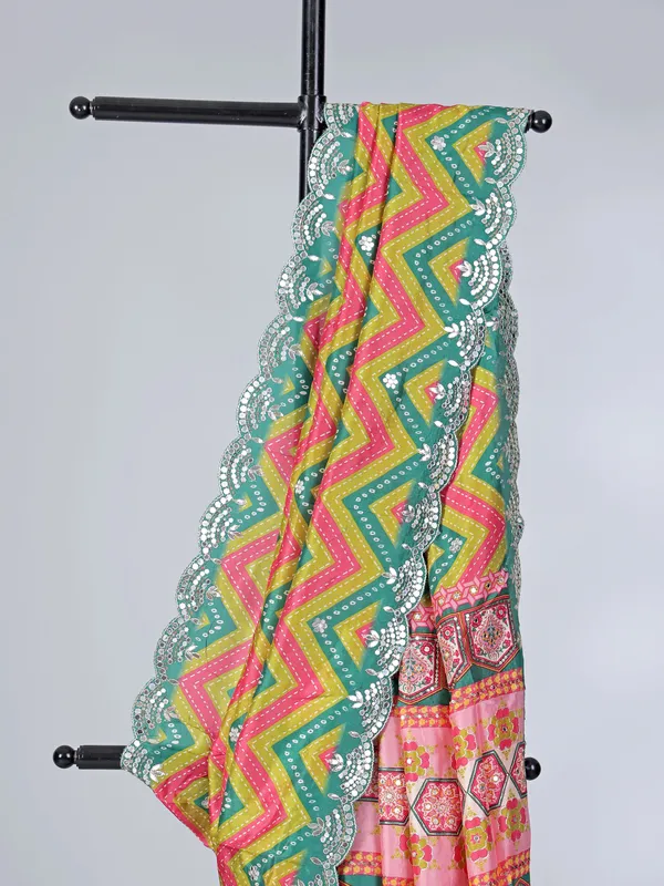 Rama green and olive crepe silk festive saree