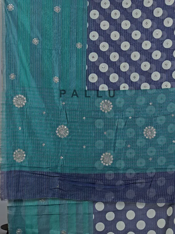 Rama green cotton silk saree for wedding wear