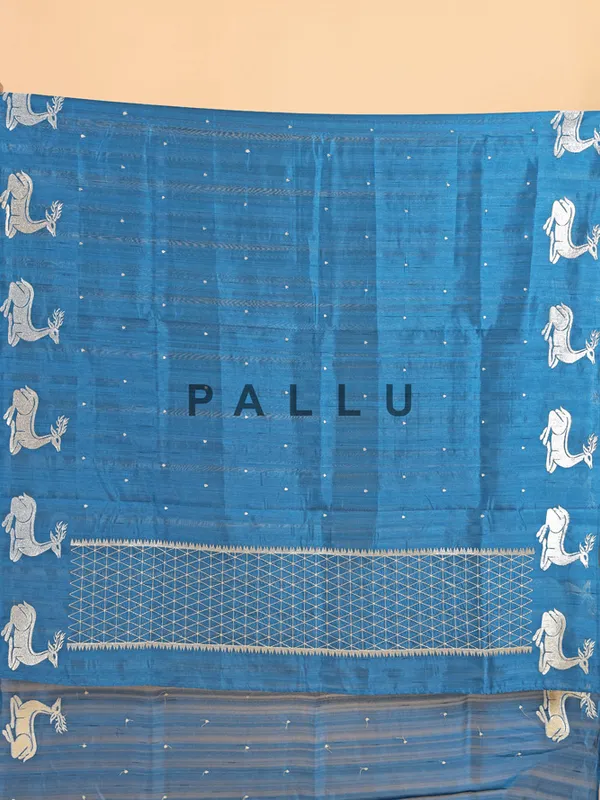 Rama green cotton silk saree for women