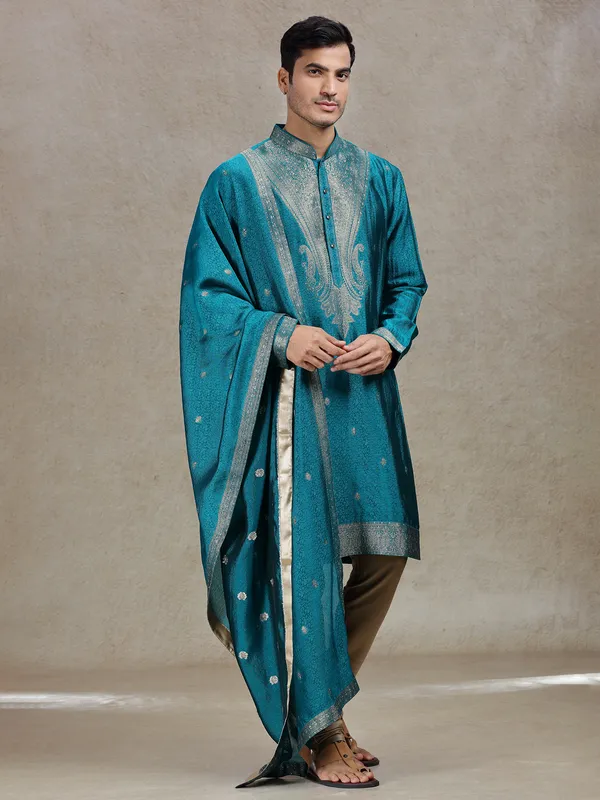 Rama green enchanting elegance mens kurta suit