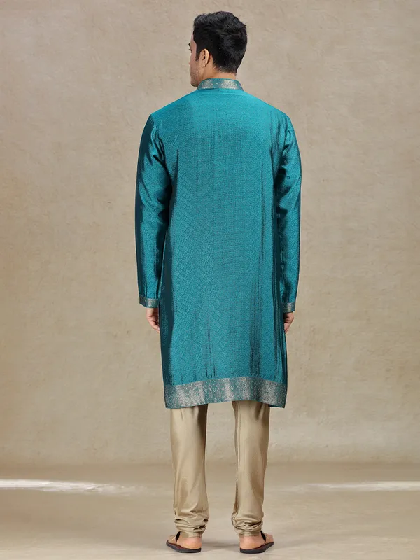 Rama green enchanting elegance mens kurta suit