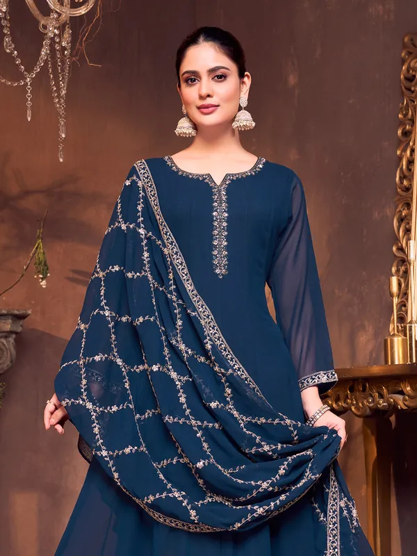 Rama green festive salwar suit for wedding