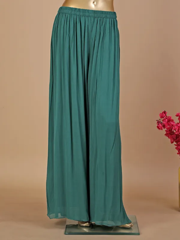 Rama green hue georgette palazzo suit
