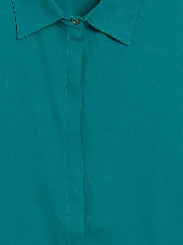 Rama green rayon cotton plain shirt