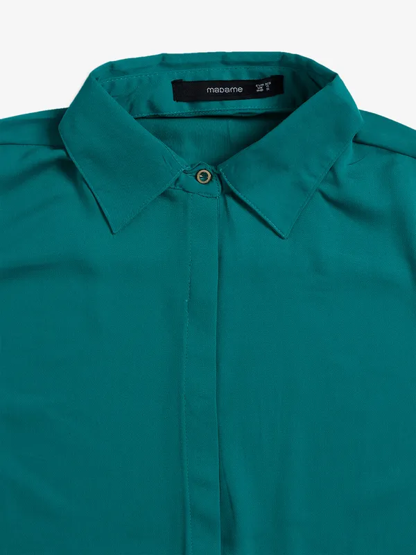 Rama green rayon cotton plain shirt