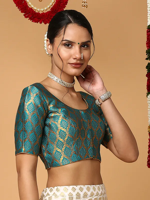 Rama green silk blouse