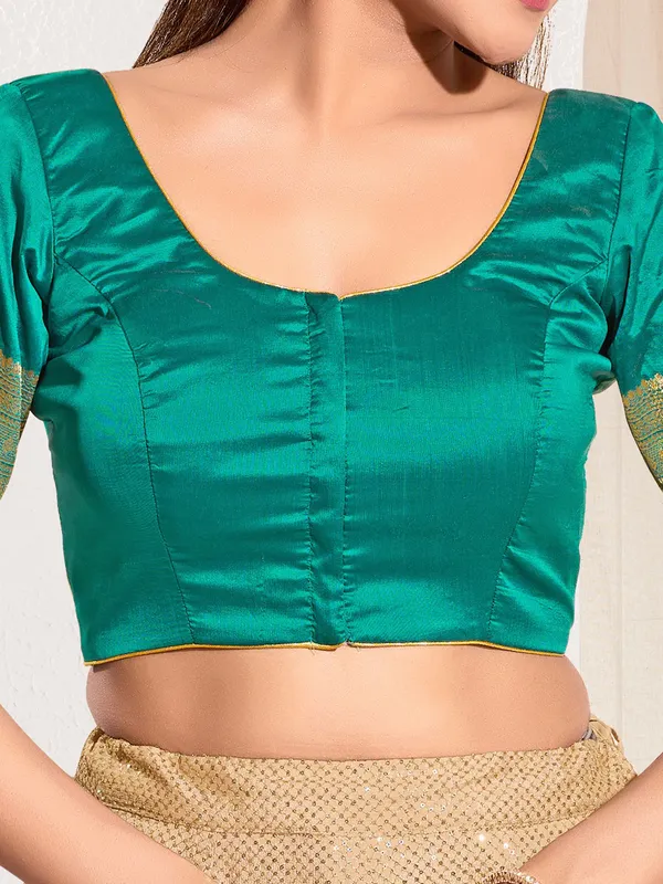 Rama green silk ready made blouse