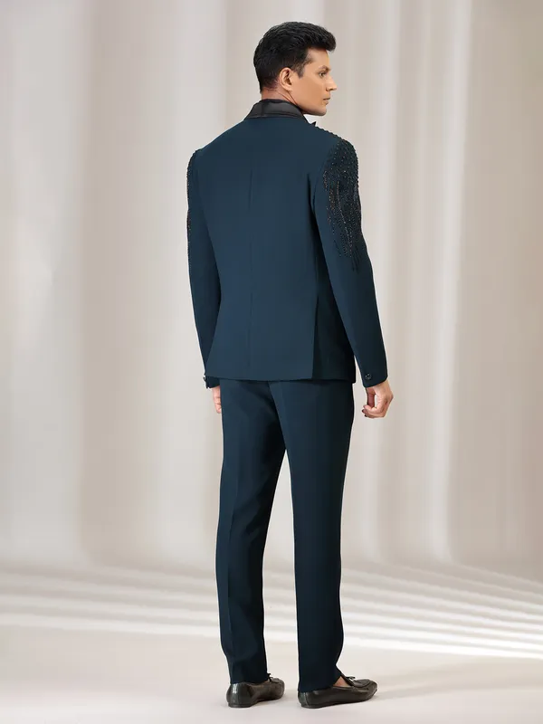 Rama green terry rayon coat suit with reception wear