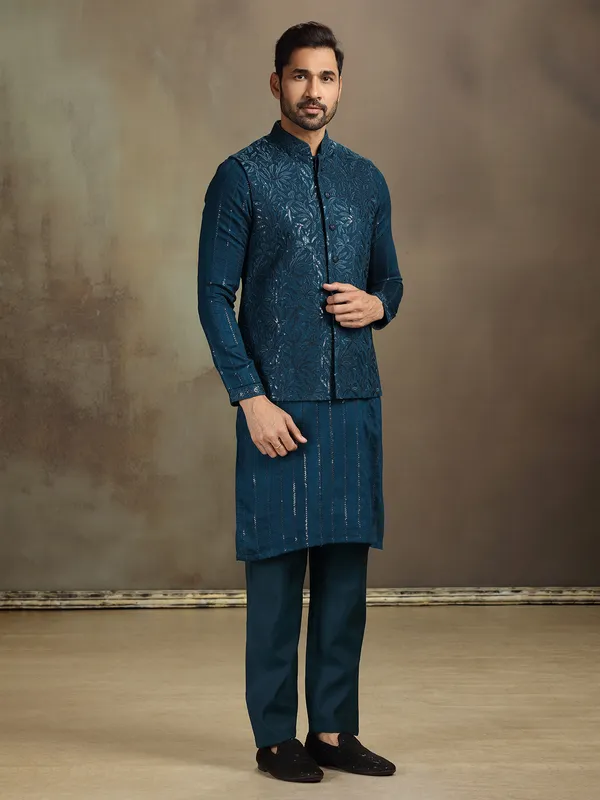 Rama silk thread work waistcoat set