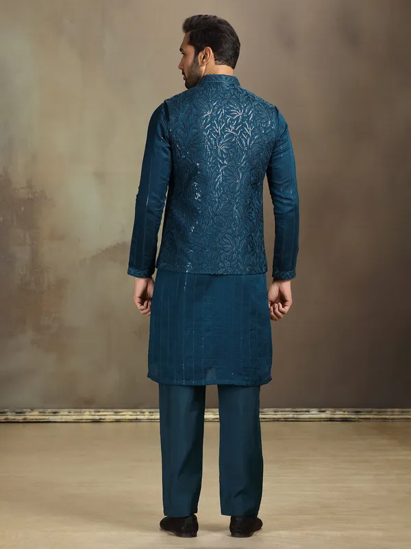 Rama silk thread work waistcoat set