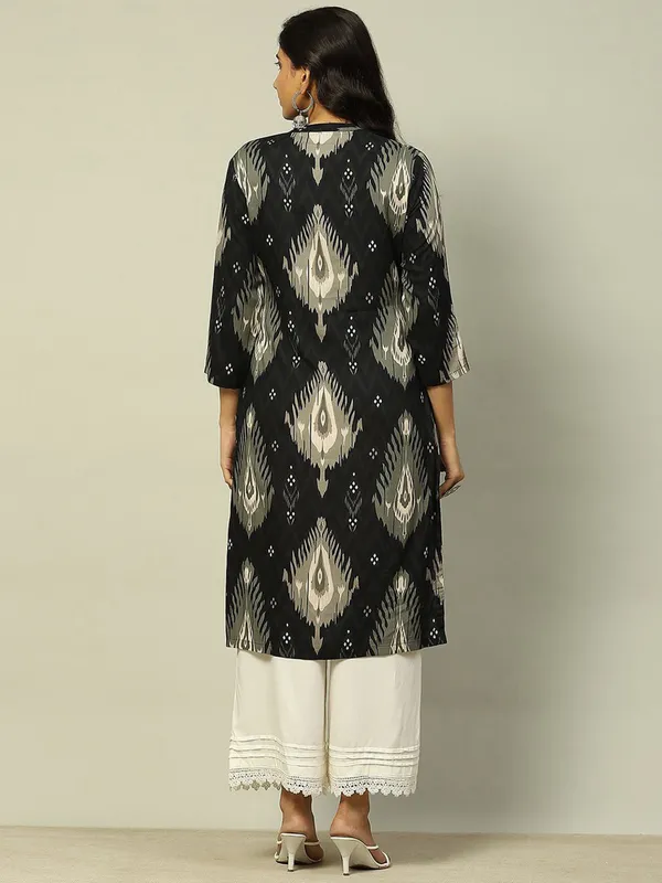 RANGRITI beautiful black printed cotton kurti