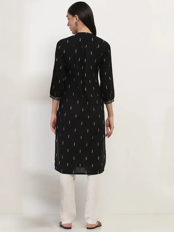 RANGRITI black cotton kurti with printed