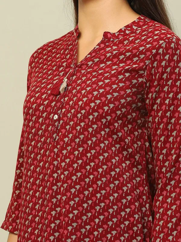 RANGRITI maroon straight kurti