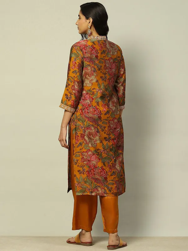 RANGRITI rust orange cotton kurti set