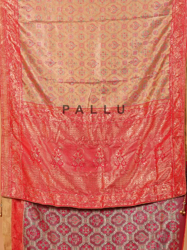 Rani color art kanjivaram silk saree