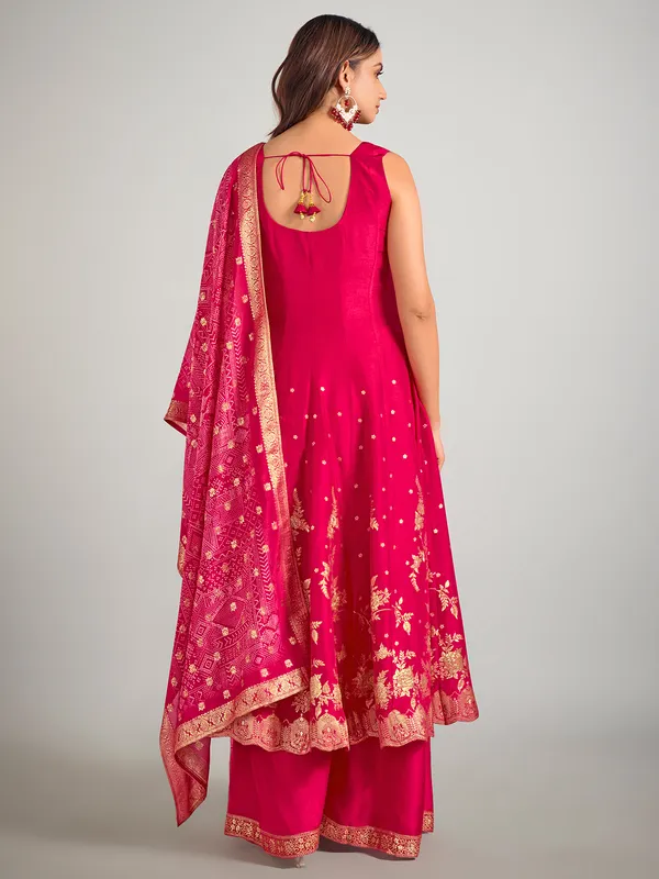 Rani color cotton silk wedding wear palazzo suit