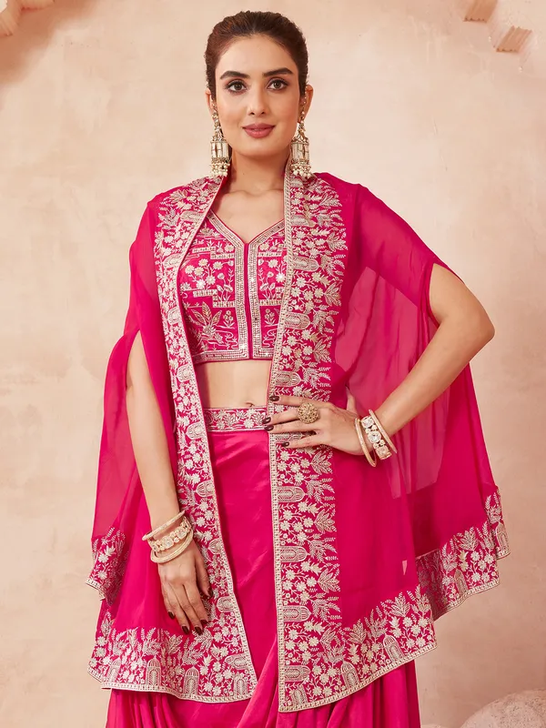 Rani color designer satin silk lehenga choli