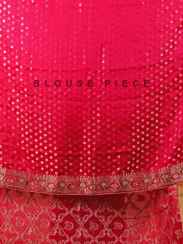 Rani color dola silk zari weaving saree