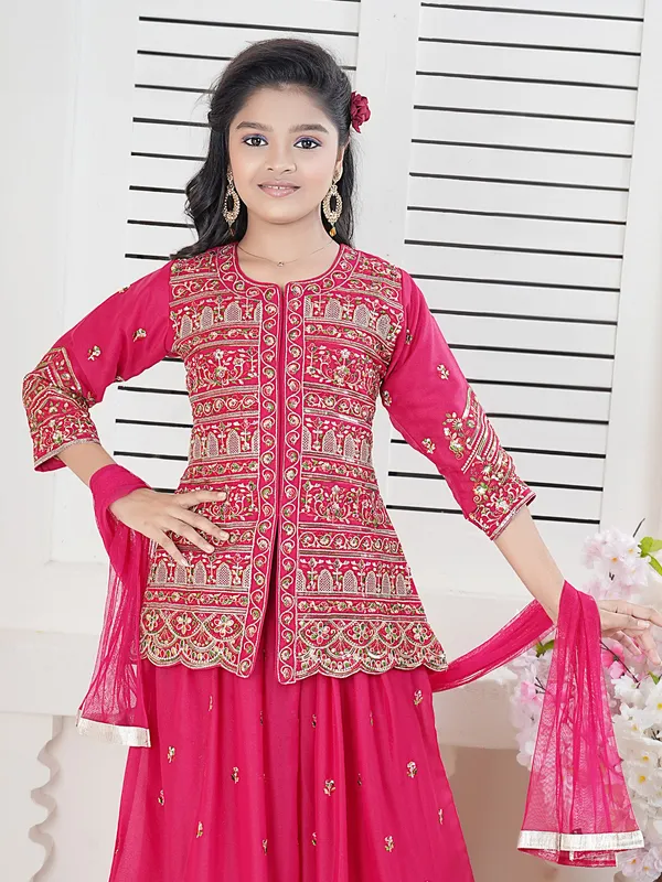 Rani color georgette embroidery palazzo salwar suit