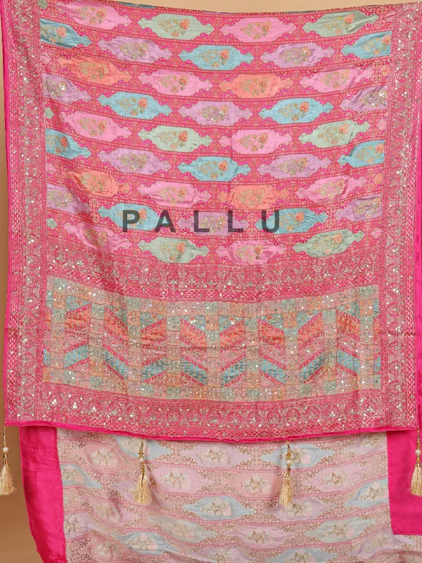 Rani color masru silk wedding wear saree