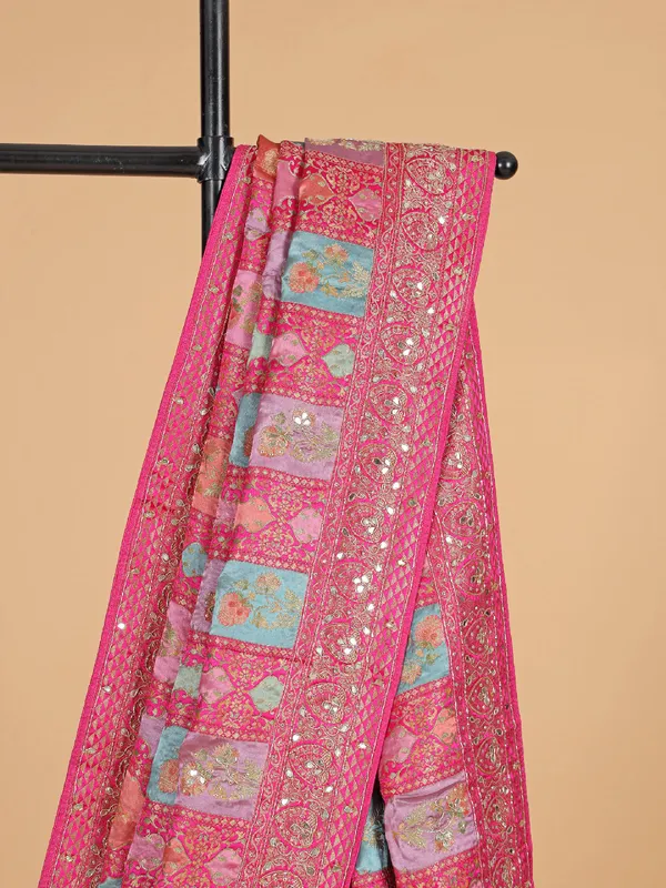 Rani color masru silk wedding wear saree