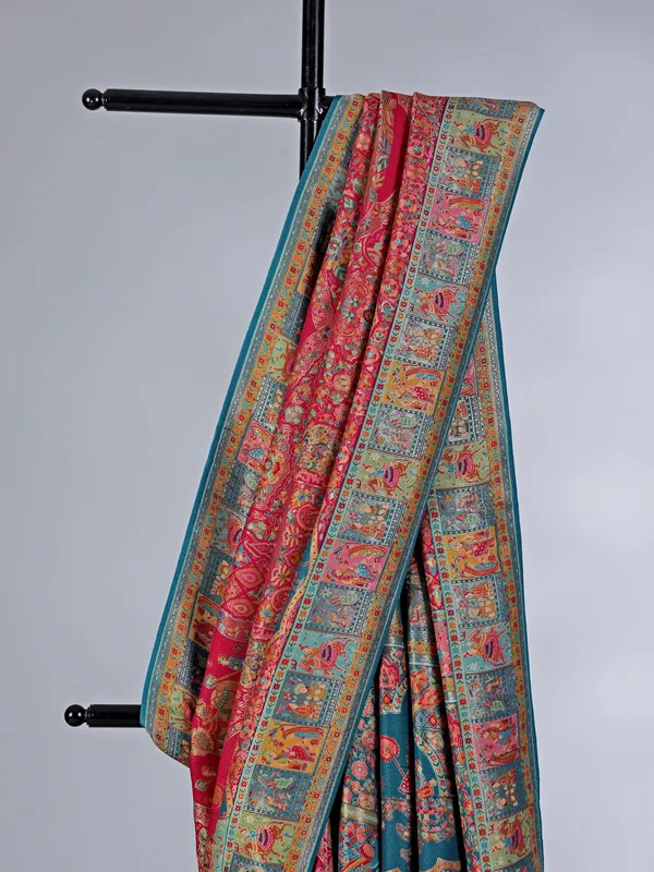 Rani color pashmina silk festive wear saree