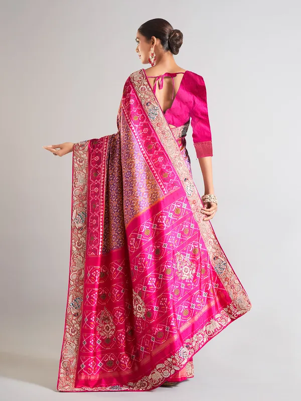 Rani color patola silk saree