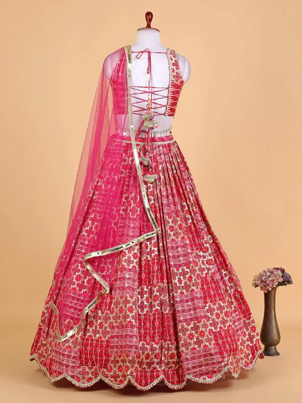 Rani color printed georgette lehenga choli