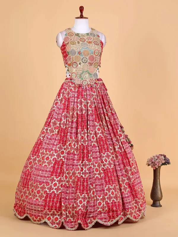 Rani color printed georgette lehenga choli