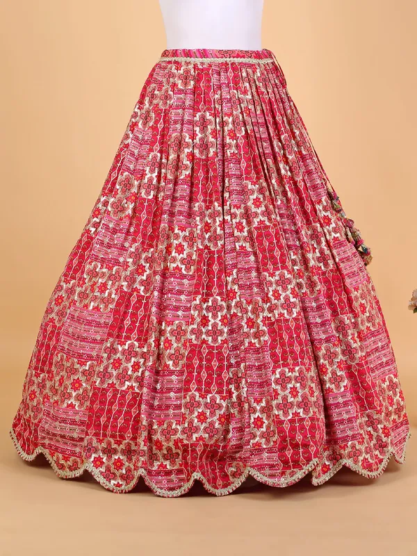 Rani color printed georgette lehenga choli