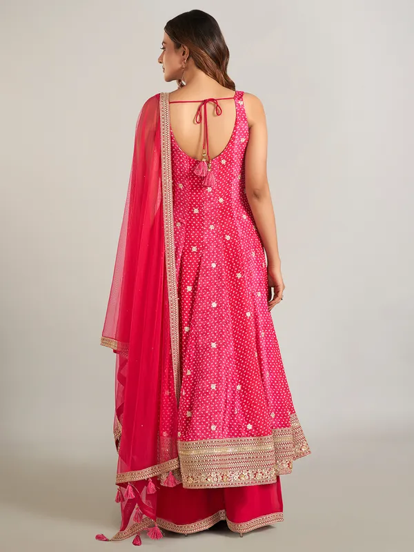 Rani color printed silk palazzo suit