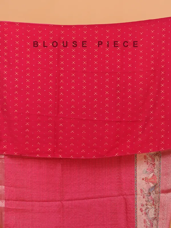 Rani color semi dola silk saree for women