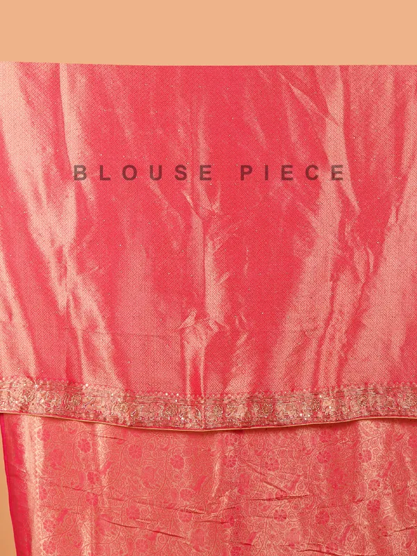 Rani color shimmer dola silk saree for wedding