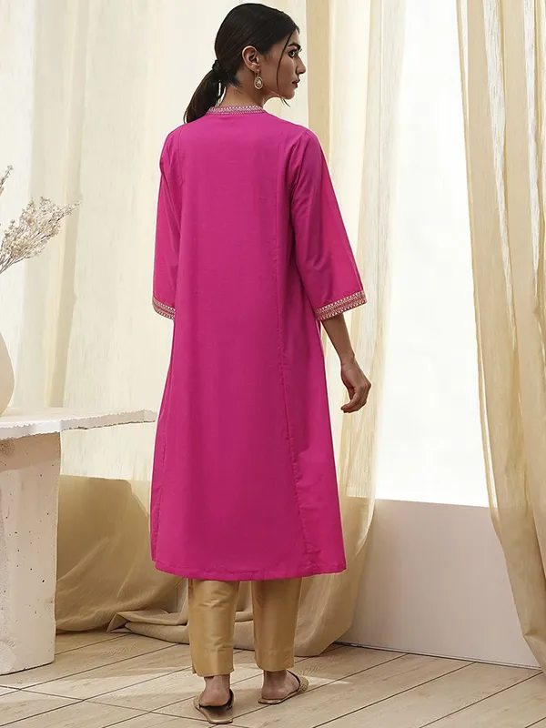Rani color silk kurti for women