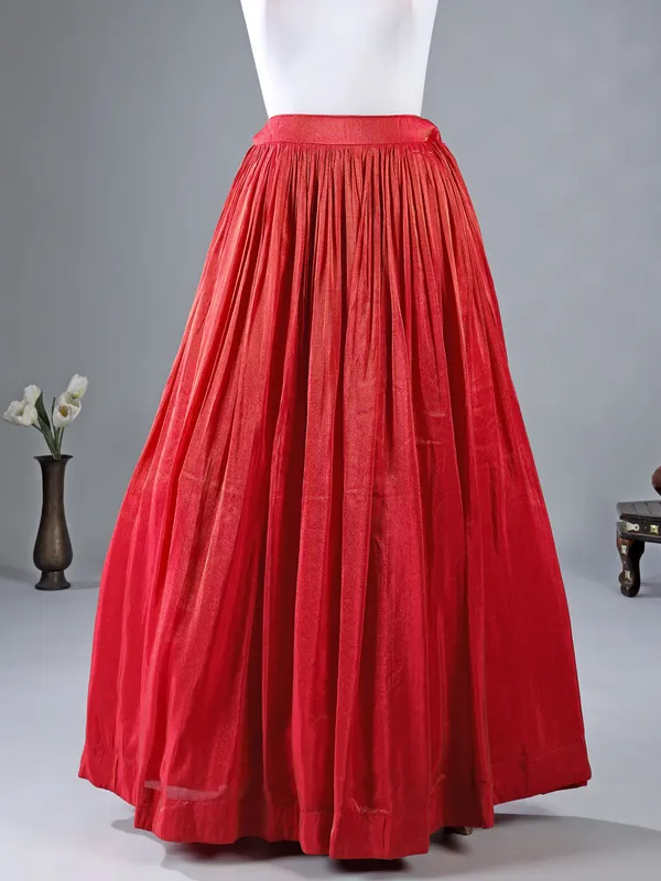 Rani color silk lehenga suit for wedding wear