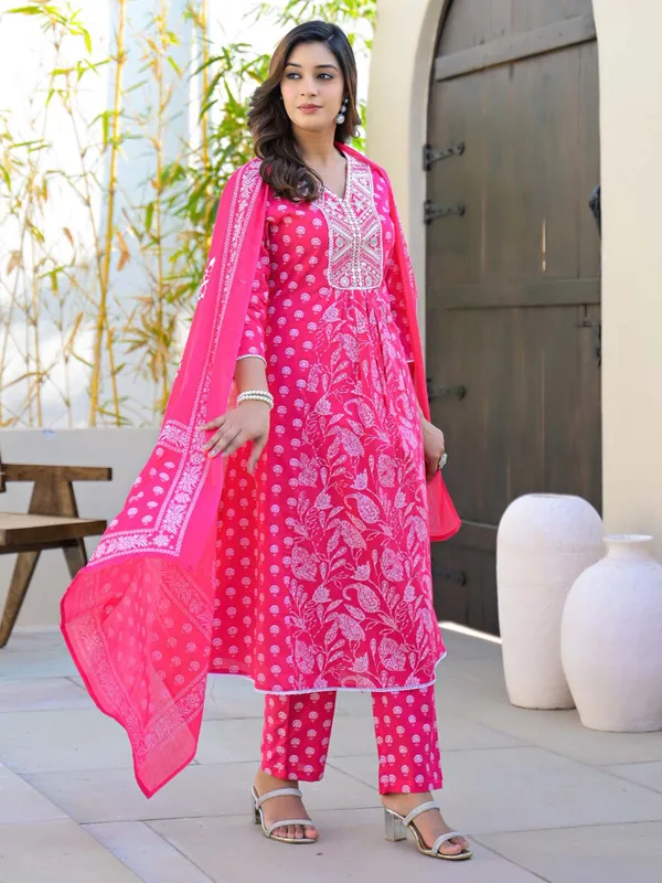 Rani cotton silk kurti set for festival