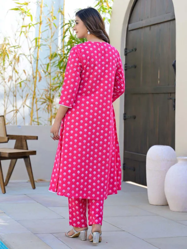 Rani cotton silk kurti set for festival