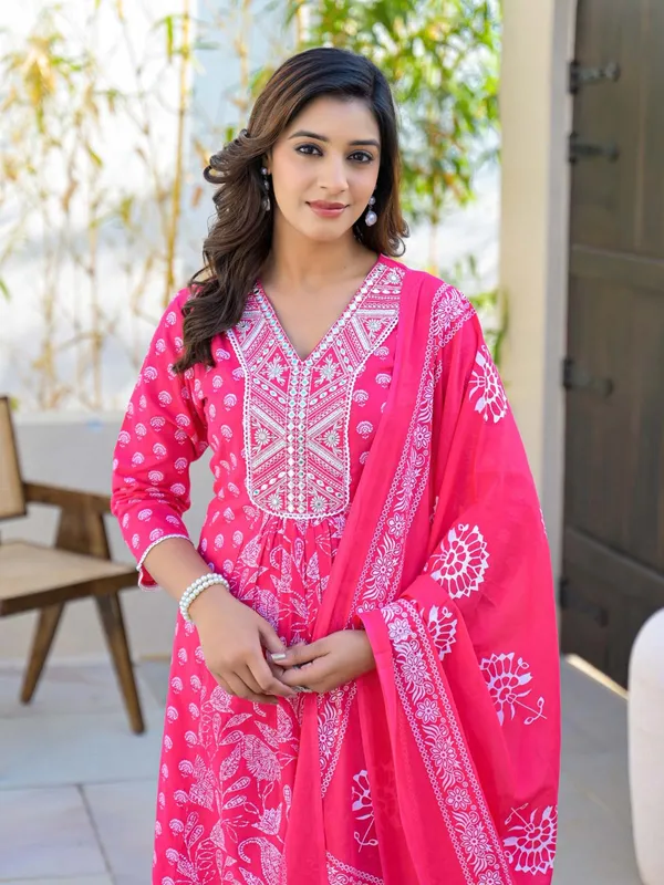 Rani cotton silk kurti set for festival