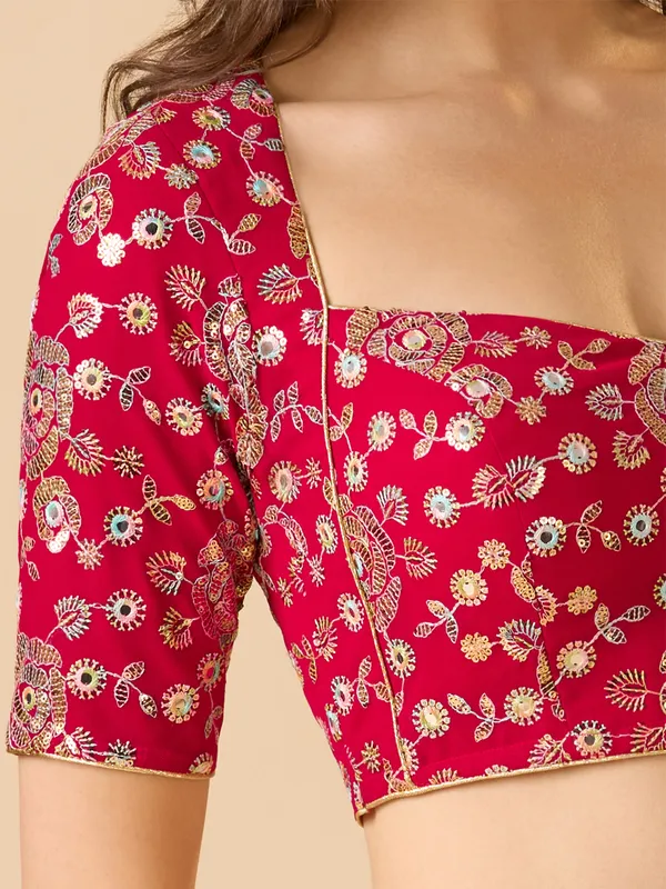 Rani georgette ready made blouse with embroidery work