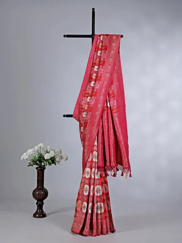 Rani modal silk festive wear saree