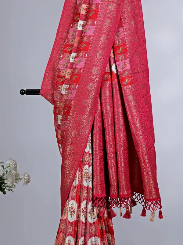 Rani modal silk festive wear saree