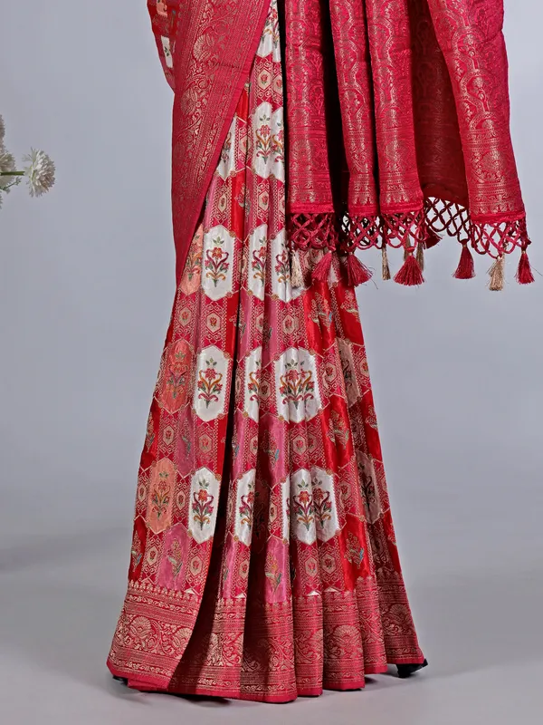 Rani modal silk festive wear saree