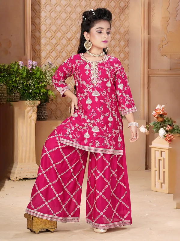 Rani pakistani palazzo suit with zardosi and aabla