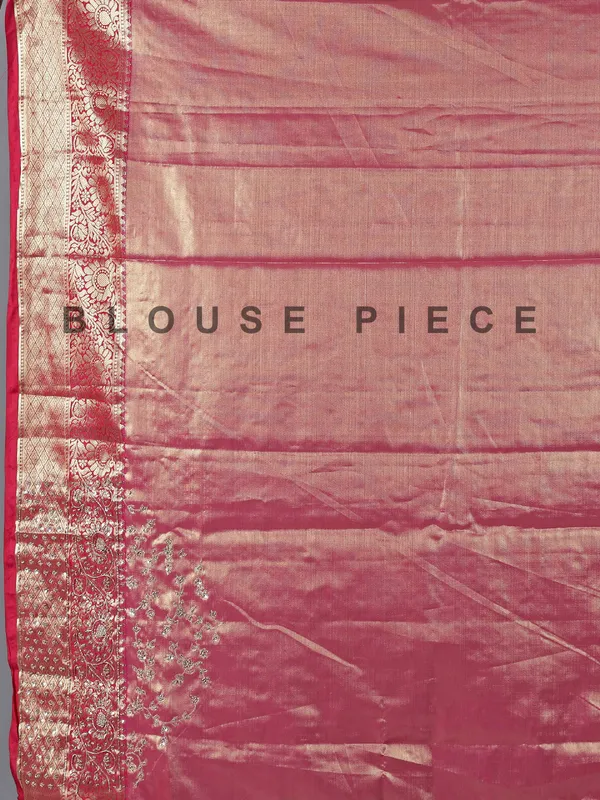 Rani pink and red kanjivaram silk saree