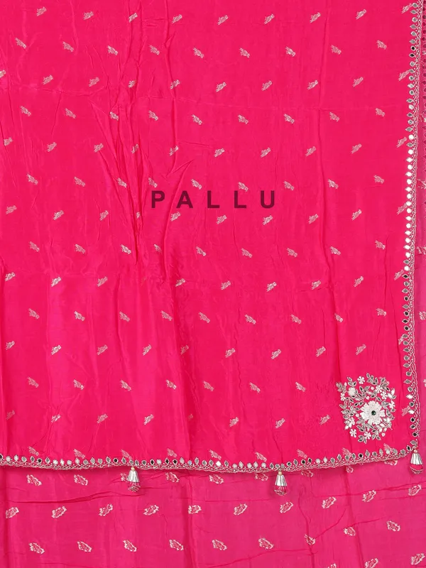 Rani pink dola silk saree for festivals