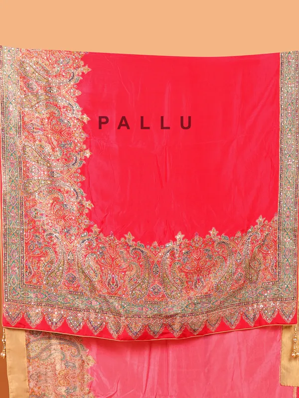 Rani pink dola silk saree for wedding wear
