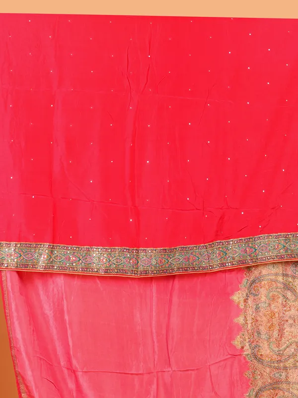 Rani pink dola silk saree for wedding wear